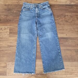 AG Adriano Goldschmied The Etta Women's Size 26 High Waisted Jeans Wide Leg Crop